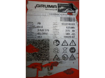 Batterij voor Intern transport GRUMA 24 Volt 3 PzS 375 Ah: afbeelding 4