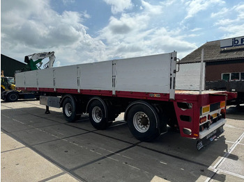 Open bak met boorden oplegger Floor FLO 18 30 S2 + KENNIS CRANE 3X STEERING AXLE: afbeelding 4
