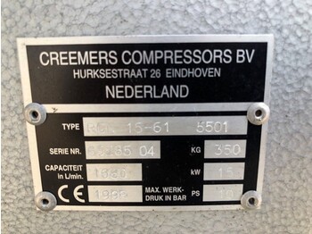 Luchtcompressor Creemers RCN 15-61 15 kW 1660 Liter/min 15 bar schroefcompressor: afbeelding 4