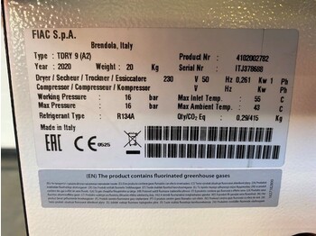 Nieuw Luchtcompressor Fiac TDRY 9 luchtdroger 850 L / min 16 bar Airdryer New !: afbeelding 4 Nieuw Luchtcompressor Fiac TDRY 9 luchtdroger 850 L / min 16 bar Airdryer New !: afbeelding 4