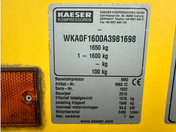 Luchtcompressor Kaeser M80 Kubota 8.1 m3 / min 7 Bar 55 kW Mobiele Silent Diesel Compressor: afbeelding 4