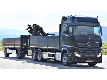 Kraanwagen, Vrachtwagen met open laadbak Mercedes-Benz ACTROS 2542 + PK18002-EH C/FUNK + Anhänger!: afbeelding 3