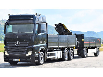Kraanwagen, Vrachtwagen met open laadbak Mercedes-Benz ACTROS 2542 + PK18002-EH C/FUNK + Anhänger!: afbeelding 4
