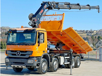 Kipper vrachtwagen, Kraanwagen Mercedes-Benz ACTROS 3241 * HIAB 322 EP-4 HIDUO + FUNK / 8x4: afbeelding 3