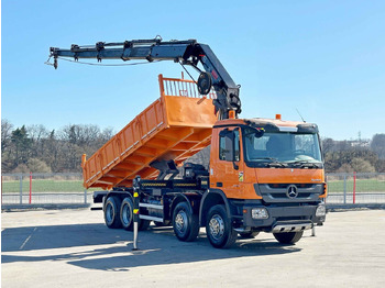 Kipper vrachtwagen, Kraanwagen Mercedes-Benz ACTROS 3241 * HIAB 322 EP-4 HIDUO + FUNK / 8x4: afbeelding 2