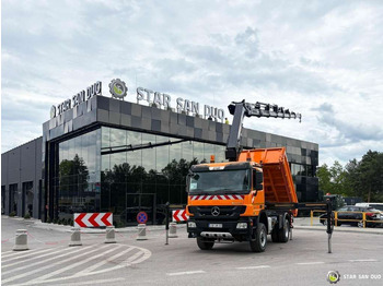 Kipper vrachtwagen Mercedes-Benz  Actros 1841 AK 4x4 Hiab 288E-7 Crane Kipper: afbeelding 2