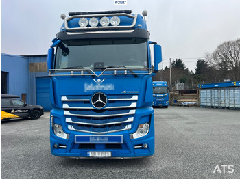 Vrachtwagen met open laadbak Mercedes-Benz Actros 6x2 planbil m/ 2012 konar 2 akslet plankjerre: afbeelding 3