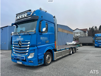 Vrachtwagen met open laadbak Mercedes-Benz Actros 6x2 planbil m/ 2012 konar 2 akslet plankjerre: afbeelding 2