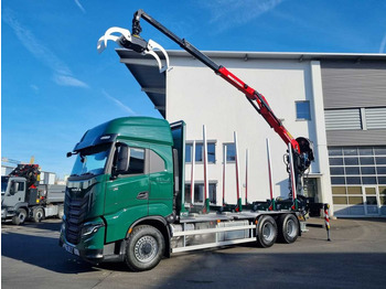 Nieuw Houttransport, Kraanwagen Iveco X-Way AS300X57 Z/P HR ON+ 6x4 (6x6 Hi Traction): afbeelding 2