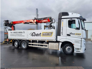 Vrachtwagen met open laadbak, Kraanwagen Mercedes-Benz Actros 2745 L 6x2 Baustoffpritsche+Kran Retarder: afbeelding 5