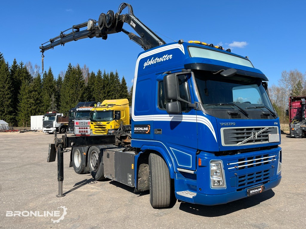2008 VOLVO FM440 6x2+HIAB Crane+Platform trailer - Trekker, Open bak met boorden oplegger: afbeelding 2 2008 VOLVO FM440 6x2+HIAB Crane+Platform trailer - Trekker, Open bak met boorden oplegger: afbeelding 2