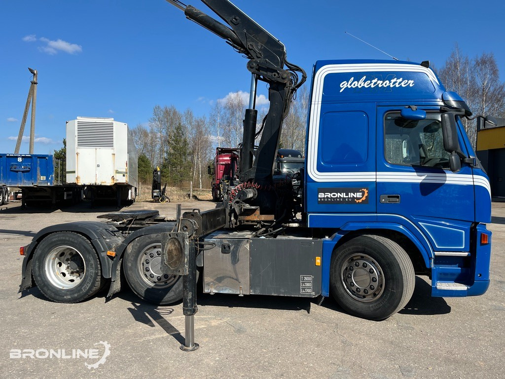 2008 VOLVO FM440 6x2+HIAB Crane+Platform trailer - Trekker, Open bak met boorden oplegger: afbeelding 4 2008 VOLVO FM440 6x2+HIAB Crane+Platform trailer - Trekker, Open bak met boorden oplegger: afbeelding 4