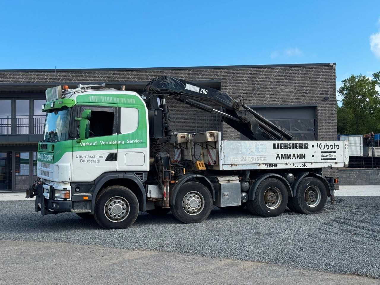 Scania 164G 580 V8 Kran Hiab 280 Retarder Sattelplatte Scania 164G 580 V8 Kran Hiab 280 Retarder Sattelplatte - Vrachtwagen met open laadbak, Kraanwagen: afbeelding 1 Scania 164G 580 V8 Kran Hiab 280 Retarder Sattelplatte Scania 164G 580 V8 Kran Hiab 280 Retarder Sattelplatte - Vrachtwagen met open laadbak, Kraanwagen: afbeelding 1