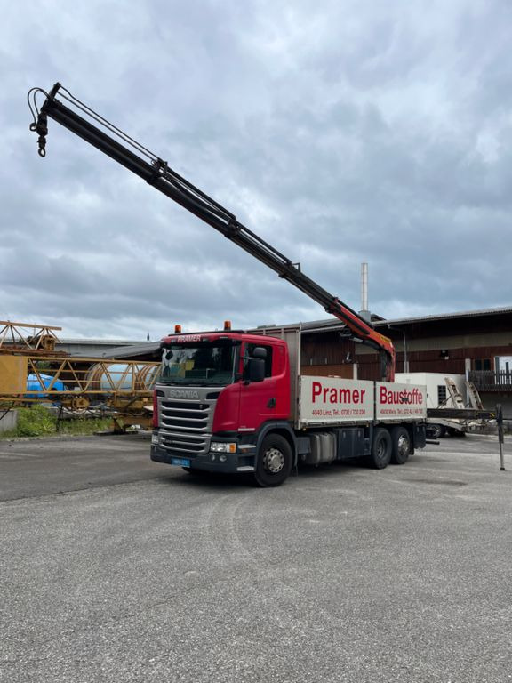 Scania G 410 LG 6x2 Kran Palfinger 20001 Scania G 410 LG 6x2 Kran Palfinger 20001 - Vrachtwagen met open laadbak, Kraanwagen: afbeelding 1 Scania G 410 LG 6x2 Kran Palfinger 20001 Scania G 410 LG 6x2 Kran Palfinger 20001 - Vrachtwagen met open laadbak, Kraanwagen: afbeelding 1