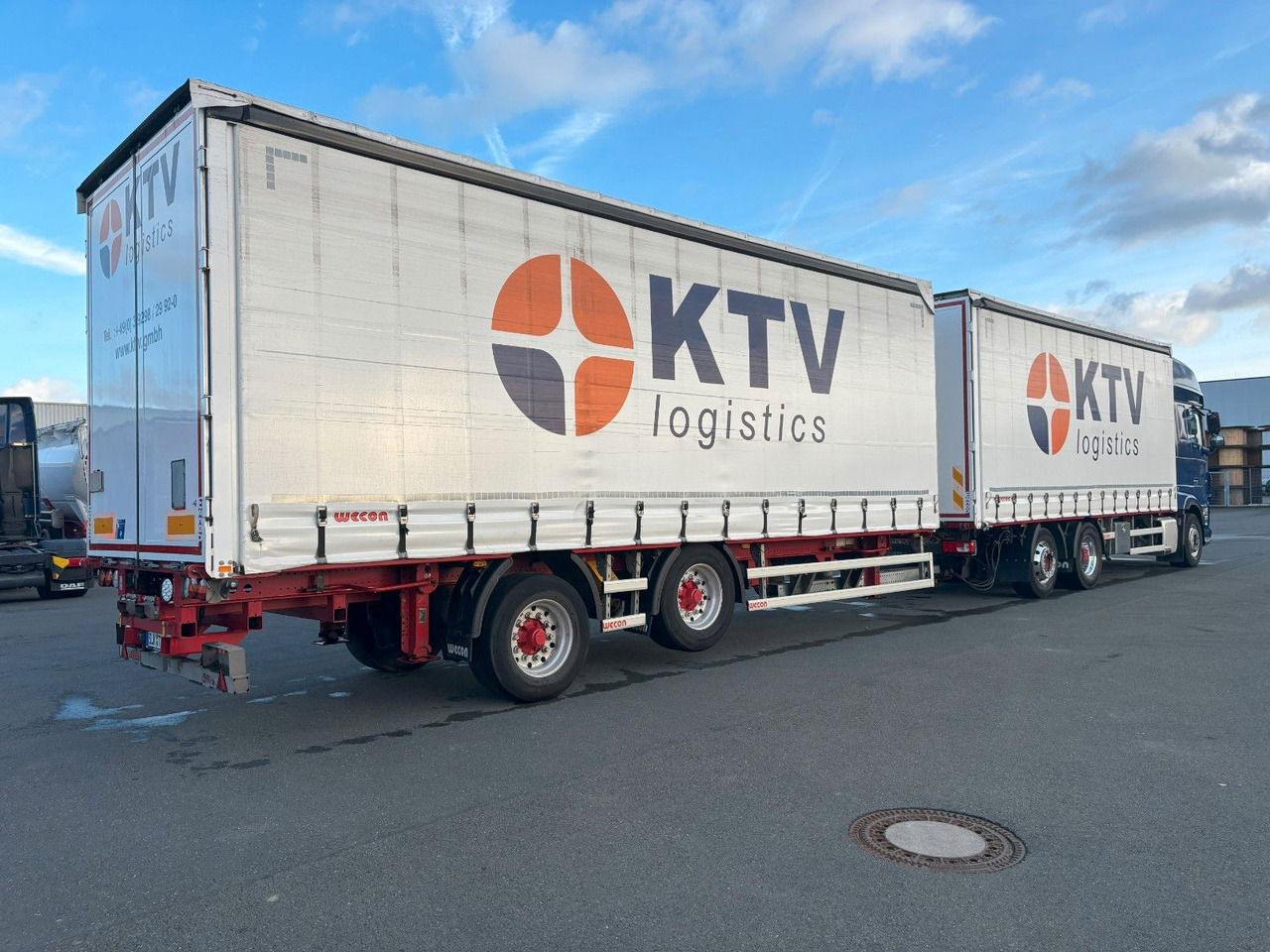 DAF SSC XF 480 Jumbo + Anh Wecon Staplerhalterung - Schuifzeilen vrachtwagen, Aanhangwagen met huif: afbeelding 4 DAF SSC XF 480 Jumbo + Anh Wecon Staplerhalterung - Schuifzeilen vrachtwagen, Aanhangwagen met huif: afbeelding 4