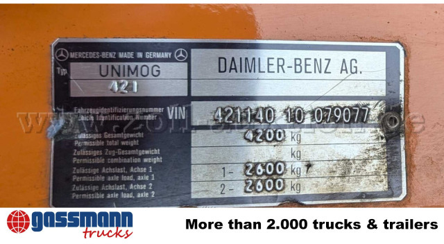 Unimog U52 411 4x4, Schmidt Schneefräse mit - Bestelwagen: afbeelding 2 Unimog U52 411 4x4, Schmidt Schneefräse mit - Bestelwagen: afbeelding 2