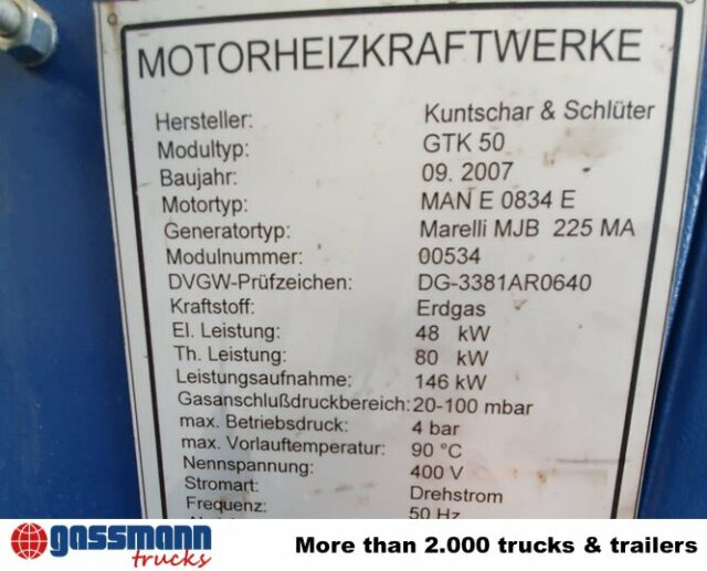 Kuntschar & Schlüter GTK 50 Blockheizkraftwerk - Bouwmachine: afbeelding 4 Kuntschar & Schlüter GTK 50 Blockheizkraftwerk - Bouwmachine: afbeelding 4