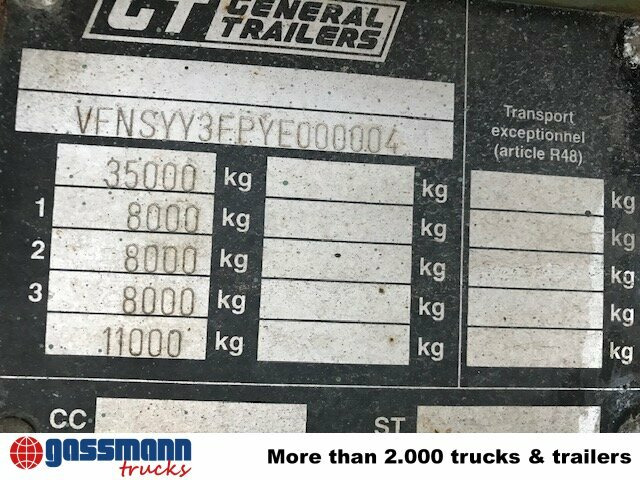 General Trailer SYY3FP Plattformauflieger, Liftachse - Open bak met boorden oplegger: afbeelding 3 General Trailer SYY3FP Plattformauflieger, Liftachse - Open bak met boorden oplegger: afbeelding 3