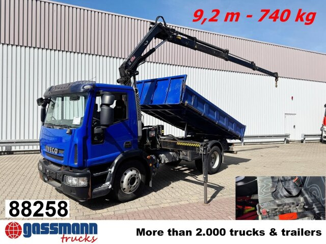 Iveco EuroCargo ML120E28K 4x2 mit Kran Hiab XS088 ES-3 - Kipper vrachtwagen, Kraanwagen: afbeelding 1 Iveco EuroCargo ML120E28K 4x2 mit Kran Hiab XS088 ES-3 - Kipper vrachtwagen, Kraanwagen: afbeelding 1
