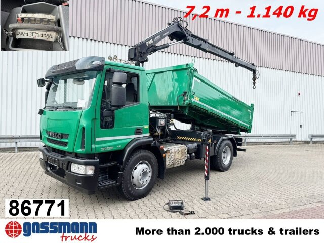 Iveco EuroCargo ML160E28 4x2 mit Kran Hiab XS 088 ES-2 - Kipper vrachtwagen, Kraanwagen: afbeelding 1 Iveco EuroCargo ML160E28 4x2 mit Kran Hiab XS 088 ES-2 - Kipper vrachtwagen, Kraanwagen: afbeelding 1