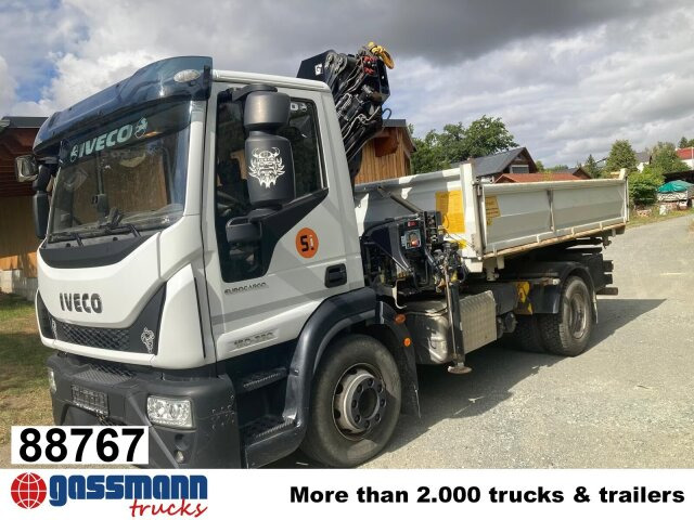 Iveco EuroCargo ML160E28 4x2 mit Kran Hiab XS099E-3 - Kipper vrachtwagen, Kraanwagen: afbeelding 1 Iveco EuroCargo ML160E28 4x2 mit Kran Hiab XS099E-3 - Kipper vrachtwagen, Kraanwagen: afbeelding 1