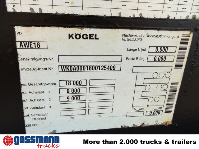 Kögel AWE 18 - Containertransporter/ Wissellaadbak aanhangwagen: afbeelding 4 Kögel AWE 18 - Containertransporter/ Wissellaadbak aanhangwagen: afbeelding 4
