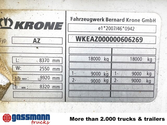 Krone AZP 18 Baustoffanhänger - Open/ Plateau aanhangwagen: afbeelding 3 Krone AZP 18 Baustoffanhänger - Open/ Plateau aanhangwagen: afbeelding 3