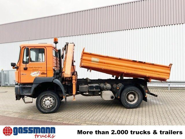 MAN 19.293 4x4 BL mit Kran Meiller MK77RS2 - Kipper vrachtwagen, Kraanwagen: afbeelding 2 MAN 19.293 4x4 BL mit Kran Meiller MK77RS2 - Kipper vrachtwagen, Kraanwagen: afbeelding 2