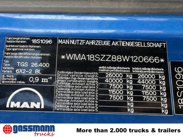 MAN TGA 26.400 6x2-4 BL, A1, Lenk-/Liftachse, ADR, - Tankwagen: afbeelding 4 MAN TGA 26.400 6x2-4 BL, A1, Lenk-/Liftachse, ADR, - Tankwagen: afbeelding 4