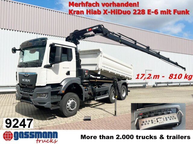MAN TGS 33.430 6x6 BB CH mit Kran Hiab X-HiDuo 228 - Kipper vrachtwagen, Kraanwagen: afbeelding 1 MAN TGS 33.430 6x6 BB CH mit Kran Hiab X-HiDuo 228 - Kipper vrachtwagen, Kraanwagen: afbeelding 1
