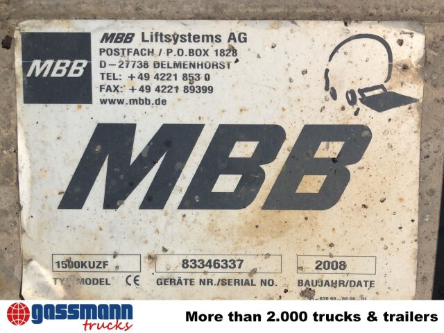 MBB 1500KUZF Ladebordwand unterfaltbar, 1,5t - Laadklep: afbeelding 5 MBB 1500KUZF Ladebordwand unterfaltbar, 1,5t - Laadklep: afbeelding 5
