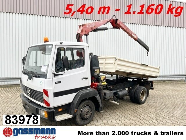 Mercedes-Benz 811 K 4x2 mit Kran Fassi F65A.21 (BJ.2009) - Kipper vrachtwagen, Kraanwagen: afbeelding 1 Mercedes-Benz 811 K 4x2 mit Kran Fassi F65A.21 (BJ.2009) - Kipper vrachtwagen, Kraanwagen: afbeelding 1