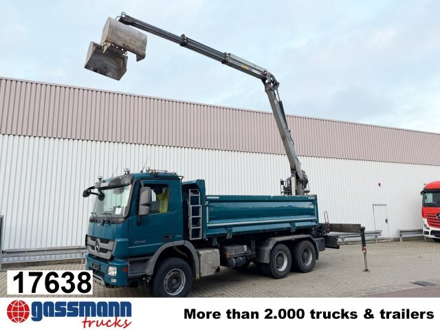 Mercedes-Benz Actros 3348 K 6x4, beidseitig Bormatik, Heckkran - Kipper vrachtwagen, Kraanwagen: afbeelding 1 Mercedes-Benz Actros 3348 K 6x4, beidseitig Bormatik, Heckkran - Kipper vrachtwagen, Kraanwagen: afbeelding 1