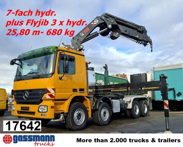 Mercedes-Benz Actros 4146 K 8x4/4, Retarder, Kran Hiab XS 477 - Haakarmsysteem vrachtwagen, Kraanwagen: afbeelding 1 Mercedes-Benz Actros 4146 K 8x4/4, Retarder, Kran Hiab XS 477 - Haakarmsysteem vrachtwagen, Kraanwagen: afbeelding 1