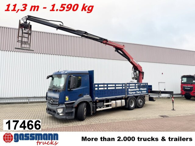 Mercedes-Benz Antos 2540 L 6x2, Lenkachse, HMF 2110-L3 - Vrachtwagen met open laadbak, Kraanwagen: afbeelding 1 Mercedes-Benz Antos 2540 L 6x2, Lenkachse, HMF 2110-L3 - Vrachtwagen met open laadbak, Kraanwagen: afbeelding 1