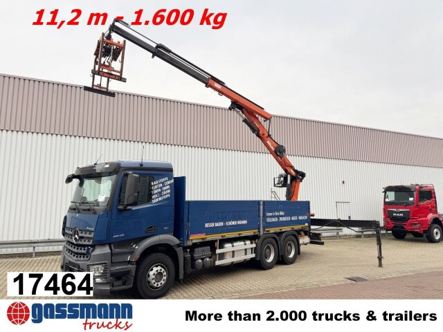 Mercedes-Benz Arocs 2642 6x4 mit Heckkran Atlas AK 186.3 V-2 - Vrachtwagen met open laadbak, Kraanwagen: afbeelding 1 Mercedes-Benz Arocs 2642 6x4 mit Heckkran Atlas AK 186.3 V-2 - Vrachtwagen met open laadbak, Kraanwagen: afbeelding 1