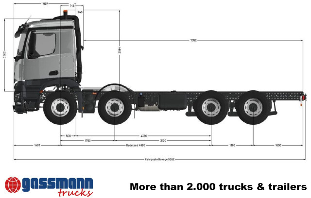 Mercedes-Benz Arocs 3253 L 8x4/4, MultimediaCockpit, Navi, - Chassis vrachtwagen: afbeelding 5 Mercedes-Benz Arocs 3253 L 8x4/4, MultimediaCockpit, Navi, - Chassis vrachtwagen: afbeelding 5