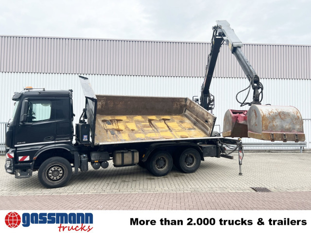 Kipper vrachtwagen, Kraanwagen Mercedes-Benz Arocs 3345 K 6x4, Heckkran Hiab Jonsered: afbeelding 13