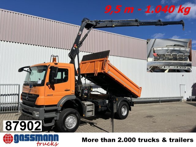 Mercedes-Benz Axor 1829 AK 4x4 mit Kran Hiab XS 111BS-3 HiDuo, - Kipper vrachtwagen, Kraanwagen: afbeelding 1 Mercedes-Benz Axor 1829 AK 4x4 mit Kran Hiab XS 111BS-3 HiDuo, - Kipper vrachtwagen, Kraanwagen: afbeelding 1