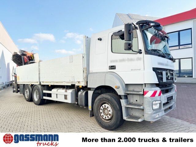 Vrachtwagen met open laadbak, Kraanwagen Mercedes-Benz Axor 2536/43 L 6x2 mit Heckkran Palfinger PK: afbeelding 11