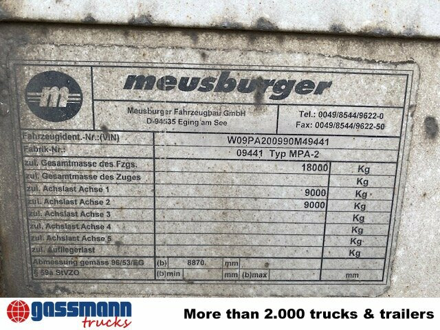 Meusburger MPA-2, Stapleraufnahme - Open/ Plateau aanhangwagen: afbeelding 4 Meusburger MPA-2, Stapleraufnahme - Open/ Plateau aanhangwagen: afbeelding 4