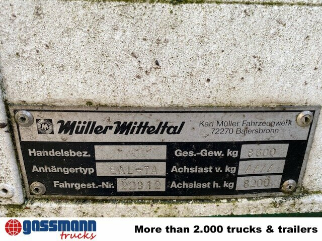 Müller-Mitteltal EAL-TA 8.6 - Open/ Plateau aanhangwagen: afbeelding 4 Müller-Mitteltal EAL-TA 8.6 - Open/ Plateau aanhangwagen: afbeelding 4