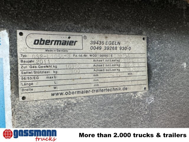 Obermaier OS2-L105 L/B, durchladbar, Edscha, - Open/ Plateau aanhangwagen: afbeelding 5 Obermaier OS2-L105 L/B, durchladbar, Edscha, - Open/ Plateau aanhangwagen: afbeelding 5