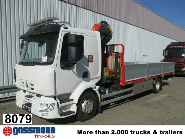 Renault Midlum 220 DXi 4x2 mit Kran Palfinger PK 11001 - Vrachtwagen met open laadbak, Kraanwagen: afbeelding 1 Renault Midlum 220 DXi 4x2 mit Kran Palfinger PK 11001 - Vrachtwagen met open laadbak, Kraanwagen: afbeelding 1