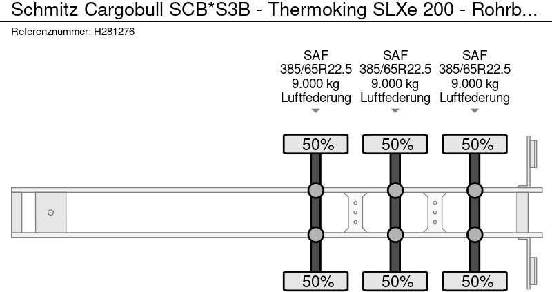 Isotherm oplegger Schmitz Cargobull SCB*S3B - Thermoking SLXe 200 - Rohrbahnen / Meat rails - Lift axle - SAF Axle: afbeelding 17 Isotherm oplegger Schmitz Cargobull SCB*S3B - Thermoking SLXe 200 - Rohrbahnen / Meat rails - Lift axle - SAF Axle: afbeelding 17