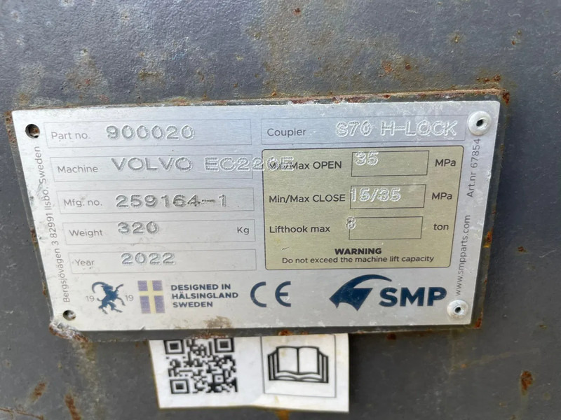 Sloopschaar voor Bouwmachine SMP S70 | QUICK COUPLER | SNELWISSEL | SCHNELLWECHSLER: afbeelding 14