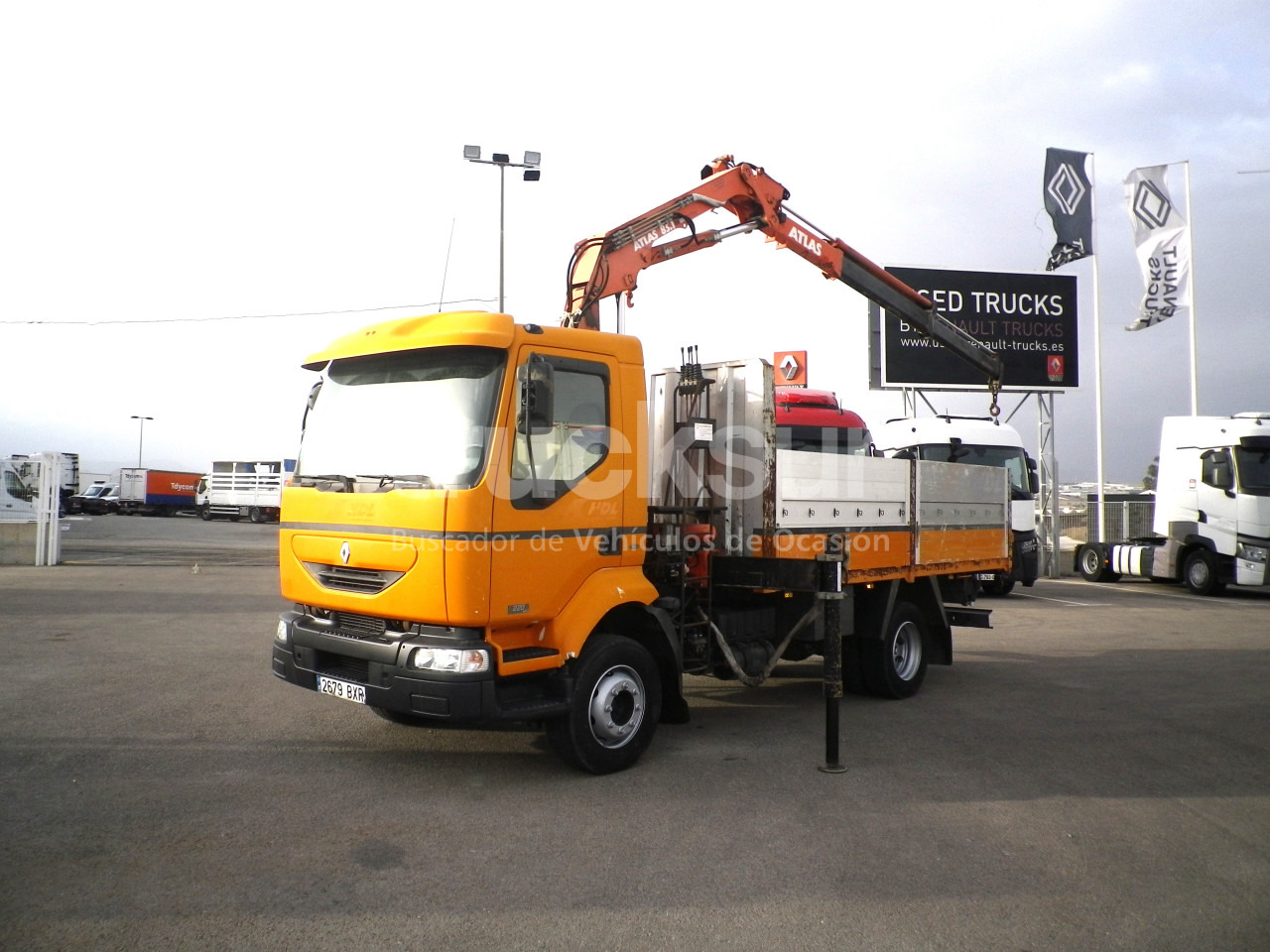 RENAULT MIDLUM 220.14C GRUA - Vrachtwagen met open laadbak, Kraanwagen: afbeelding 1 RENAULT MIDLUM 220.14C GRUA - Vrachtwagen met open laadbak, Kraanwagen: afbeelding 1