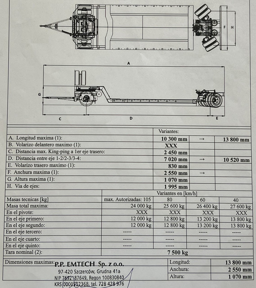 EMTECH 2 osiowa PCN 18 TIEFBETT Zagłębiana Rozciągana Oś Skrętna UNIKAT - Dieplader oplegger: afbeelding 5 EMTECH 2 osiowa PCN 18 TIEFBETT Zagłębiana Rozciągana Oś Skrętna UNIKAT - Dieplader oplegger: afbeelding 5