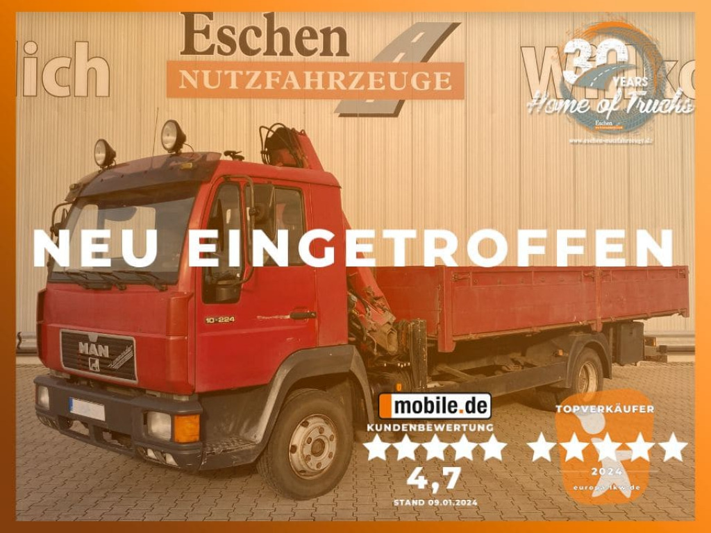 MAN 10.224 4x2 / Tirre Faltkran - Vrachtwagen met open laadbak, Kraanwagen: afbeelding 1 MAN 10.224 4x2 / Tirre Faltkran - Vrachtwagen met open laadbak, Kraanwagen: afbeelding 1