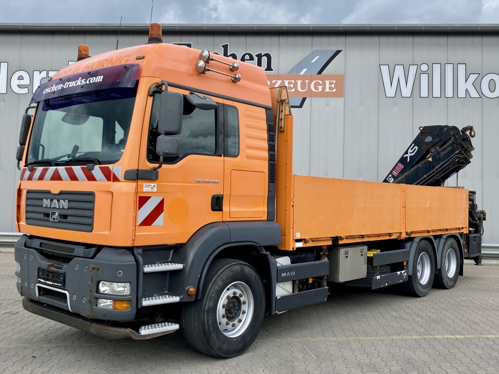 MAN TGA 26.480 6x4 BL / HIAB 377 EP-4 Faltkran - Vrachtwagen met open laadbak, Kraanwagen: afbeelding 1 MAN TGA 26.480 6x4 BL / HIAB 377 EP-4 Faltkran - Vrachtwagen met open laadbak, Kraanwagen: afbeelding 1
